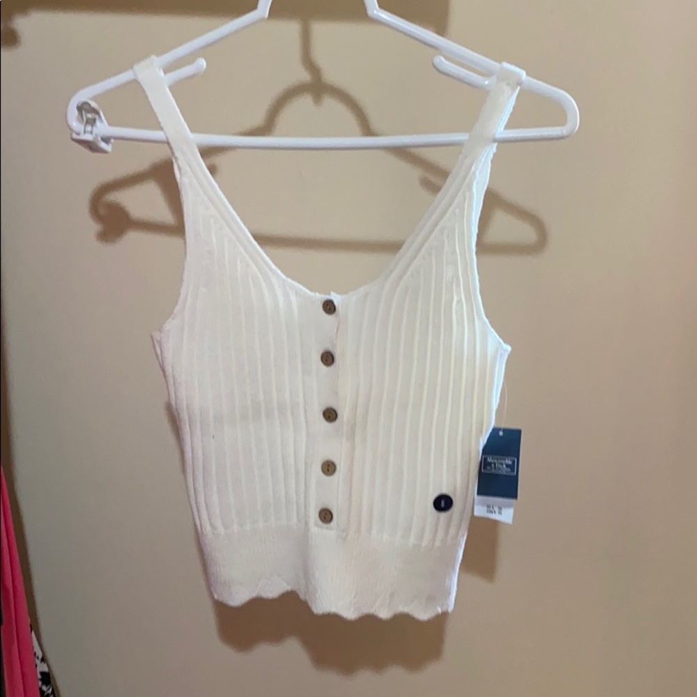 White Ribbed Tank Top